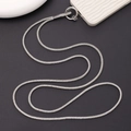 Close-up of luxury rhinestone crossbody phone strap with silver chain and spring buckle - 4mm Drill Chain / White