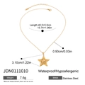 Collier pendentif étoile en acier doré avec dimensions et propriétés imperméables - Collier Pentagramme Or (JDN0111010)