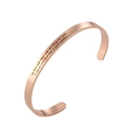 Minimalist 6mm rose gold stainless steel C-shaped cuff bracelet with engraved quote - Rose Gold G2549-we hurt each other
