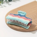 Pastel multicolored crochet knit hair claw clip with a wave pattern for beach vacations - Style 4 Colorful Waves (12.5cm)