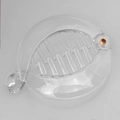 Detail view of transparent plastic banana hair clip with curved multi-tooth design - Highly Transparent Clear