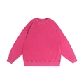 Fuchsia oversized vintage washed cotton sweatshirt with drop shoulders and ribbed cuffs - S / Rose Red