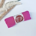 Pleated cotton viscose scarf in magenta fuchsia with vintage paper band packaging - Style #5
