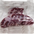 Elegant purple marble acetate hair claw clip with large round teeth for women - Marble Purple