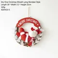 Christmas wreath with reindeer plush and Merry Christmas sign, size 30x3.5x32cm - AGHH23-5 Lying Reindeer