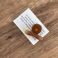 Amber brown acetate spring hair clip with gold France Handmade lettering - Cross Mini Claw: Caramel
