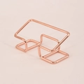 Minimalist geometric desktop business card holder in elegant rose gold finish - 1 Piece / Rose Gold