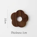 Posavasos minimalista de madera de nogal con forma de flor, 10 cm de diámetro y 1 cm - 10CM Posavasos de Flor de Nogal