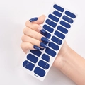 Detail of dark blue glitter nail stickers model SS-027 with waterproof self-adhesive backing - Dark Blue Fine Shimmer Micro Diamond Style (SS-027)
