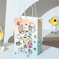 Cute animal cartoon paper gift bag with white twist handles and colorful puppy print - 120g White Kraft Paper / Cake Puppy - Small / 15x21x8cm