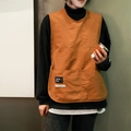 Orange-brown nylon apron vest with pockets and water-resistant fabric for housework - Water Repellent/Light Brown (150-180cm)
