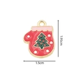 Christmas glove enamel charm with Christmas tree pattern in red and gold 1.95cm x 1.5cm - 2324 Christmas Glove