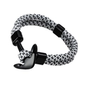 Nautical braided rope bracelet with black anchor clasp in black and white pattern - Luminous Camo White