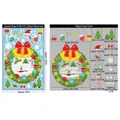 Stickers de Noël couronne de neige avec bonhomme de neige et flocons guide taille 20x30cm - BQ131 Couronne de Noël