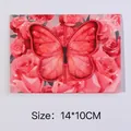 3D butterfly greeting card with red roses design for couples, size 14x10cm - Red Rose Butterfly