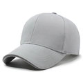 Light gray baseball cap with reflective strap in a classic six-panel design for outdoor use - Adjustable / Light Gray