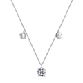 Halskette aus 925er Sterlingsilber mit Zirkon-Stein und graviertem Krebs-Sternzeichen-Anhänger - 925 Sterlingsilber