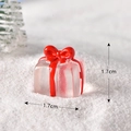 Miniature resin Christmas gift box with red bow for snow landscape decoration 1.7cm - No.14 Transparent Red Gift Box