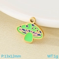 Stainless steel mushroom pendant with green purple and blue enamel in 13x12mm size - Style 15-Green Purple Blue Enamel Mushroom Style (KLJ9595-ZLA)