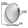 Detailed view of silver water drop stud earring showing 1.5cm size and 1.2g weight - D64-Silver Circle Dome