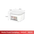 Frosted 800ml plastic food storage box with white lid for kitchen organization - Food Storage Box - 800ml