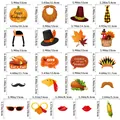 Guide des tailles pour 21 accessoires de photo Thanksgiving incluant dinde et citrouille - Thème de Thanksgiving