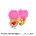 Rosa Silikonform mit Herz und LOVE YOU Motiv für Kuchen und Fondant-Dekorationen - 2# Doppeltes Herz Love You / Rosa