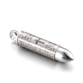 Polished silver stainless steel cross bullet pendant with engraved Lord's Prayer - Steel Color (KP54963)