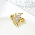 Macro shot of gold-plated fish pendant with colorful zircon stones and dual connectors - Gold Fish Pendant/Connector