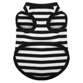 Classic black and white striped cotton dog vest with durable black reinforced edges - Black & White Striped