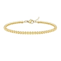 Gold beaded bracelet with lobster clasp and extender chain in a minimalist style - Gold - Round Bead Bracelet