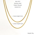 Collana a doppio strato in acciaio inossidabile placcato oro 18K con catena snake - Oro