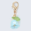 Llavero de lirio de los valles azul con cierre dorado para bolsos de mujer - Lirio de los Valles Azul