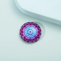 Blue and red mandala pattern crystal glass fridge magnet on light background - Style 1/Blue Red White Mandala
