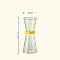 Green glass dual-head measuring cup with yellow bear silicone grip and scale markings - Double-Ended Jigger [Green]