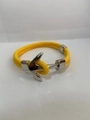 Men's yellow nautical rope bracelet with silver anchor clasp for maritime fashion - Milan Yellow
