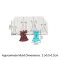 Moule en silicone cloches de Noël avec nœud, taille 11x5,5x1,2cm pour décorations DIY - 5# (15-461) / Gris