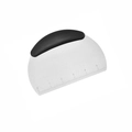 Stainless steel dough scraper with black handle and 0-5cm measurement scales - Black Plastic Handle Dough Scraper
