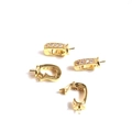14k gold-filled jewelry clasp with micro-set zircon stones on a white background - Bead Bail / 14K Gold