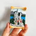 3D resin fridge magnet featuring Neuschwanstein Castle for travel souvenir - (91) Scroll Neuschwanstein Germany