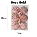 Set di 6 palline di Natale oro rosa con trama intrecciata in scatola da 11x8x4cm - Addobbi da Appendere Texture Intrecciata / Oro rosa