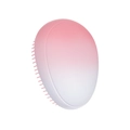 Portable egg-shaped hair comb with gradient pink and white matte finish design - Matte Gradient Peach Pink