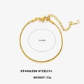 18K gold plated stainless steel snake chain bracelet with adjustable lobster clasp - Gold Thin Snake Chain(ZN318)