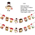 Cartoon Christmas paper banner with 8 pieces featuring Santa and Reindeer motifs - Z24-Selected Cartoon Style
