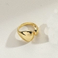 Minimalist adjustable open ring with a molten gold droplet texture and polished finish - Smooth Surface / Gold