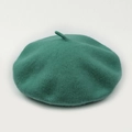 Classic dark green thick wool beret hat in solid color for women winter autumn - M (56-58cm) / Cyan Blue