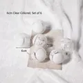 Set di 6 palline di Natale trasparenti con motivi a fiocco di neve, diametro 6cm - 6cm Trasparente Dipinto Set da 6