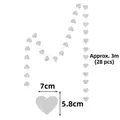 3m silver glitter heart garland with 28 pieces for wedding and party decorations - 7cm Heart/Approx 3m/28pcs / Sparkle Silver
