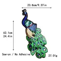 Large peacock sequin patch for DIY clothing, 62.1cm tall handcrafted embroidery applique - Large Peacock