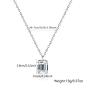 S925 sterling silver necklace with rectangular zircon pendant and size dimensions - 925 Silver / Style 1